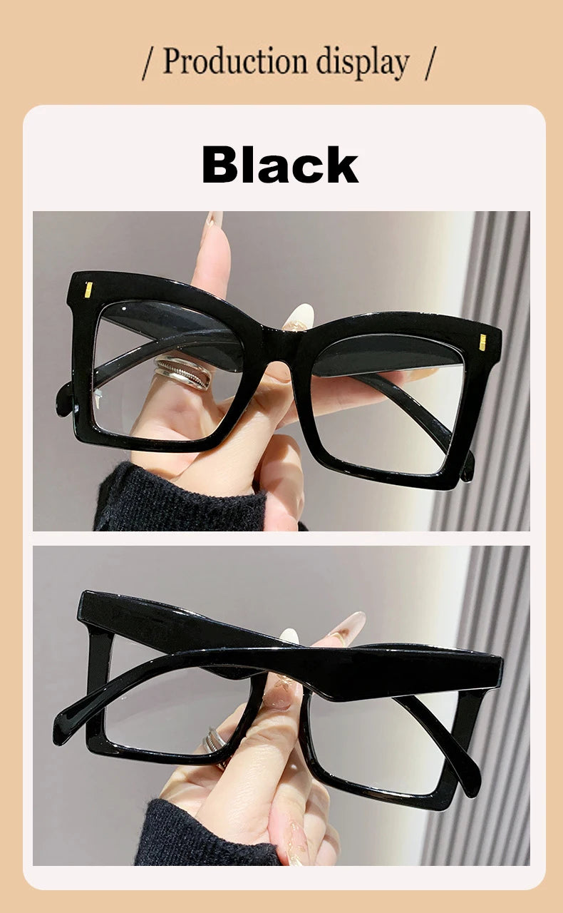 Retro Oversized Square Prescription Eyewear 2025 New Trendy Reading Glasses for Men Women Luxury HD Lens Presbyopia Spectacles