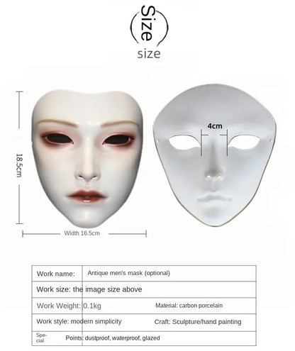 Japanese Style Women Soul Mask Ancient Warrior Wearable Decor Mask Venice Dance Ball Party Dress Up Full Face Mask for Men Gift