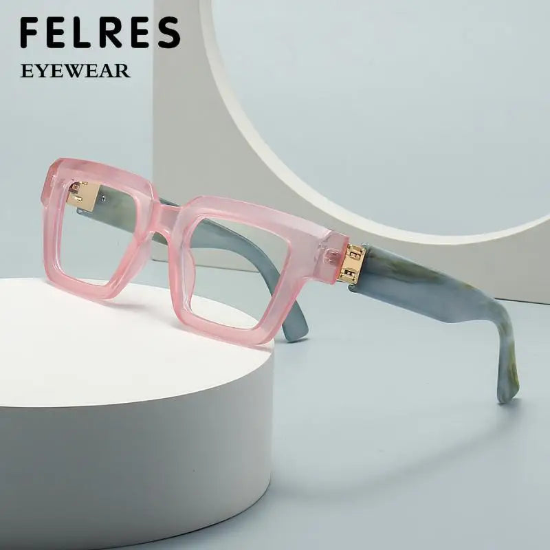 New Green Oversized Square Reading Glasses Men Women Personality Optical Eyeglasses Anti Blue Light Computer Presbyopic Glasses
