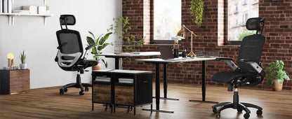 Ergonomic Office Chair, High Back Home Desk Chair with Headrest, Flip-Up Arms, 90-120° Tilt Lock and Wide Cushion