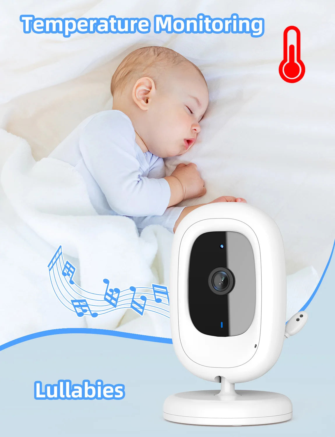 TakTark Video Baby Monitor 3.2 Inch / 2.8 Inch Wireless Security Camera Auto Night Vision Intercom Temperature Monitoring Nanny