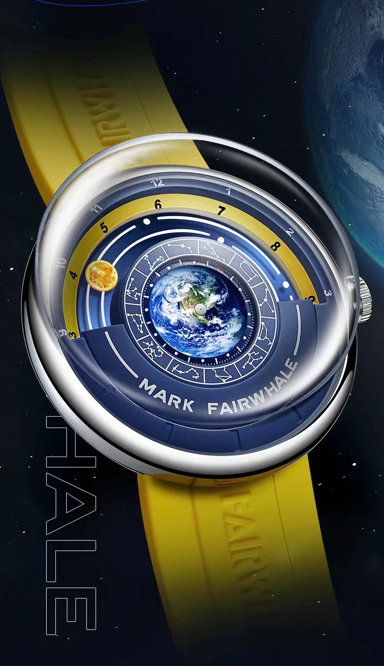 Mark Fairwhale 5700 Unique Men's Quartz Watch Creative Fashion Waterproof Planet Pointer Cool Silicone Men's Luxury Watch reloj