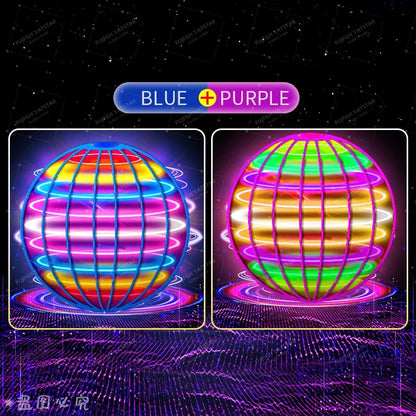 Pro Magic Flying Ball with LED Glow Lights, 360° Rotating Hand-Controlled Gyro Spinner Hover Orb, Fidget Toy for Teens and Adult