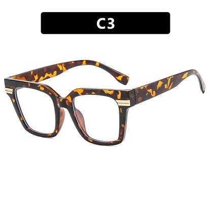 Oversized Square Reading Glasses Women Men Blue Light Protection Prescription Eyeglass Thick Frame Transparent Computer Eyewear