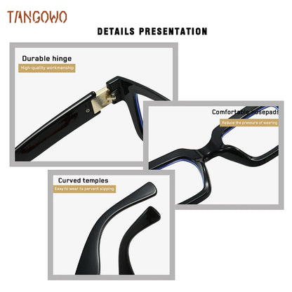 TANGOWO Plus Reading Glasses Women High Quality Eye Glass for Man Men Sunglasses Graduated Lenses to Read Women's Eyeglass Frame