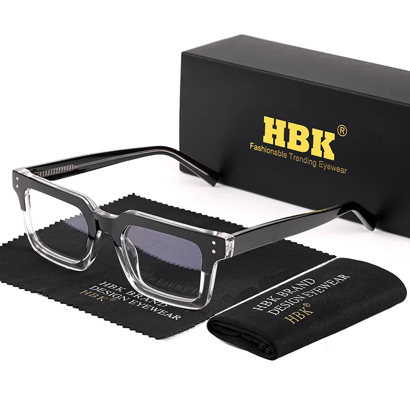 HBK Fashion Glasses Frames for Men TR90 Square Anti Blue Light Women's Daily Simple Business Glasses Optical Eyeglasses Frame