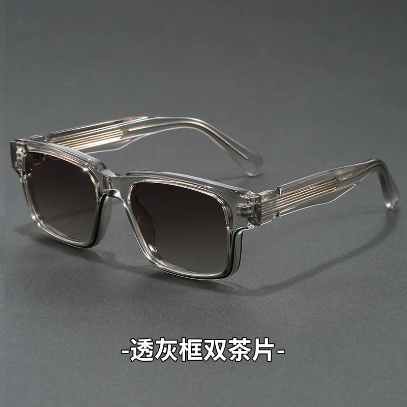 Retro Rectangle Sunglasses for Men Women UV400 Protection Classic Trendy Driving Sun Glasses Outdoor High Quality Travel Glasses