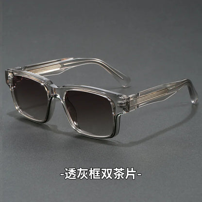 Retro Rectangle Sunglasses for Men Women UV400 Protection Classic Trendy Driving Sun Glasses Outdoor High Quality Travel Glasses