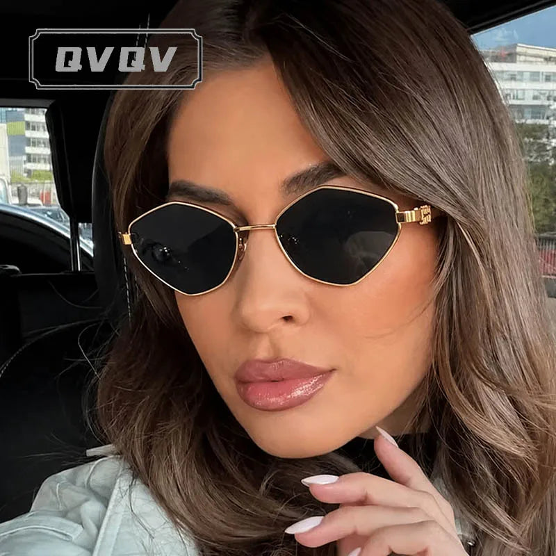 QVQV Fashion Diamond Shaped Cat Eyes Sunglasses Women Trendy Driving Sun Glasses 2026 New Luxury Brand Eyeglasses Outdoor