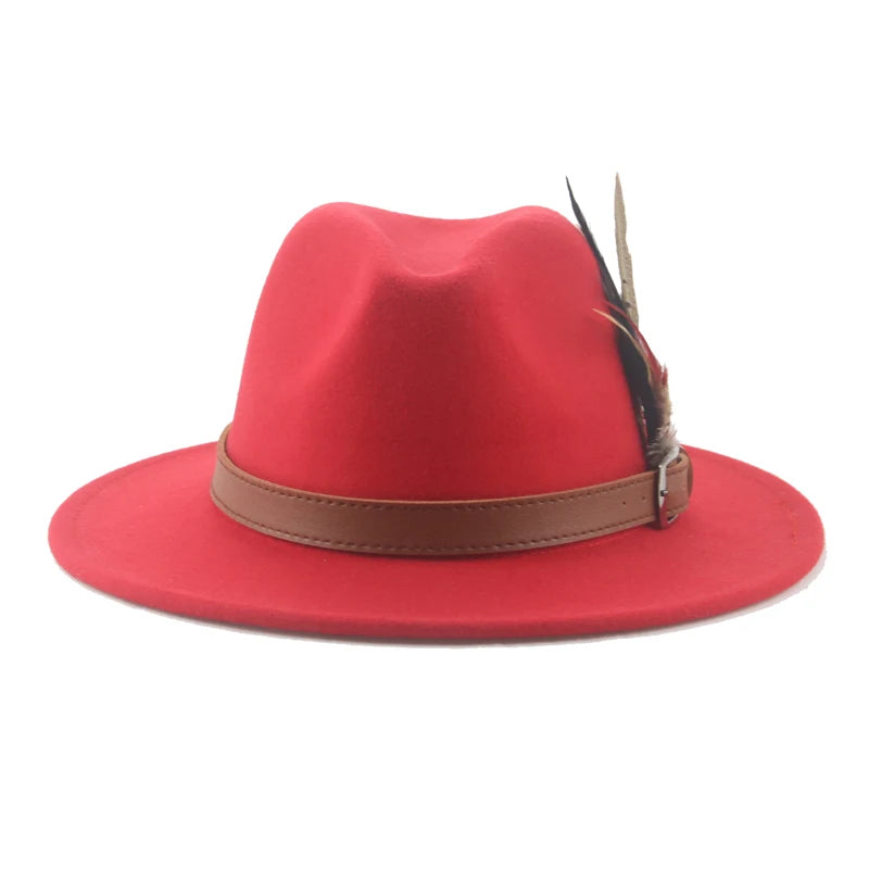 Hat Fedoras Winter Women Hats Men Felt Hat Feather Luxury Fashion Casual Wedding Decorate Men Women Fedora Chapeau Femme Bonnet