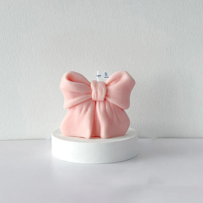 3D Bowknot Three-Dimensional Aroma Candle DIY Bow Aromatherapy Scented Candles Wedding Valentine's Day Gift Home Desktop Decor
