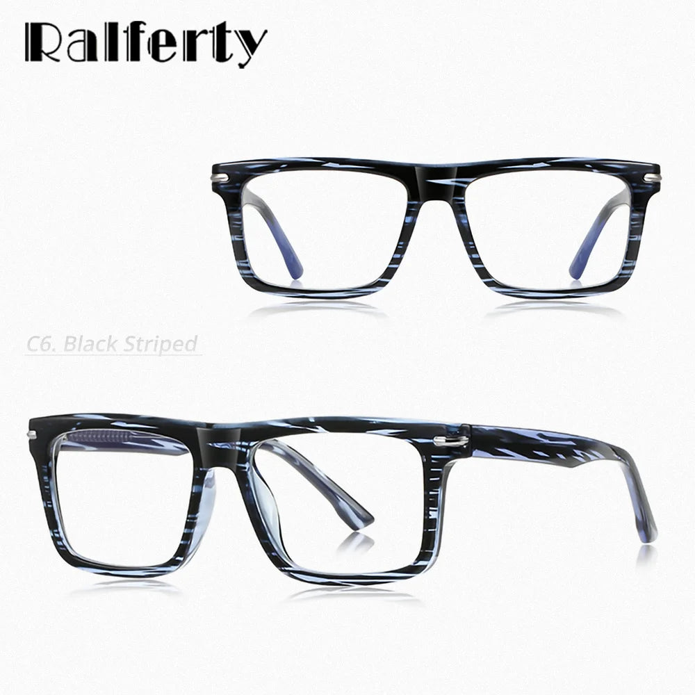 Ralferty TR90 Eyeglass Frames Men Square Business Prescription Glasses Anti-glare Blue Light Glasses Myopia Optic Frame 2025 New