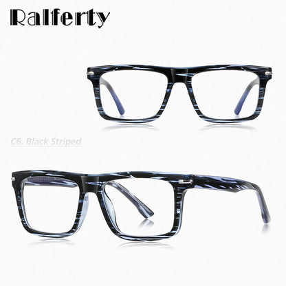 Ralferty TR90 Eyeglass Frames Men Square Business Prescription Glasses Anti-glare Blue Light Glasses Myopia Optic Frame 2025 New