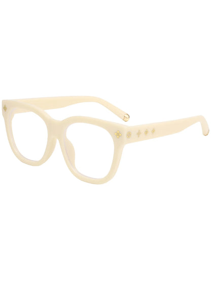 New retro box tortoise shell color glasses frame face-lifting fashion slim flat mirror blue glasses.
