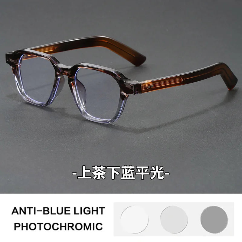 Men's Reading Glasses Blue Light Optical Lenses with Recipe Woman Vintage Tr90 Photochromic Lens Women's Eyeglasses with Frame
