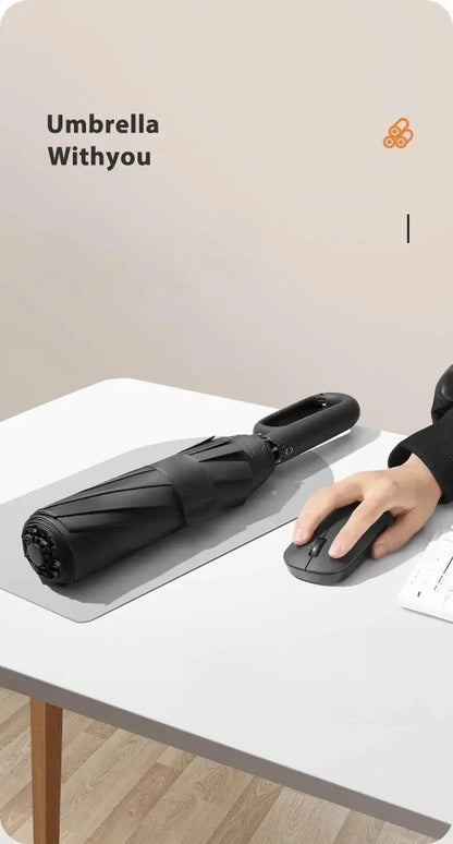 20 Rib Ring Buckle Automatic Folding Umbrella Extra Large Double UPF50+ Sunshade for Men Women