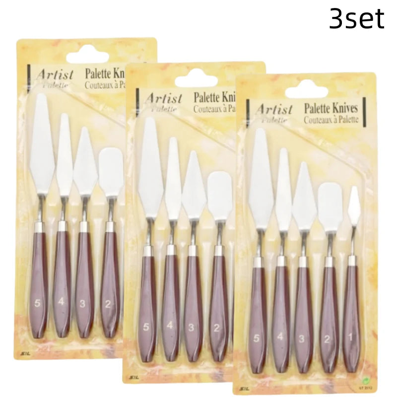 Oil painting wooden scraper Paint palette knife Art acrylic gouache paint painting scraper