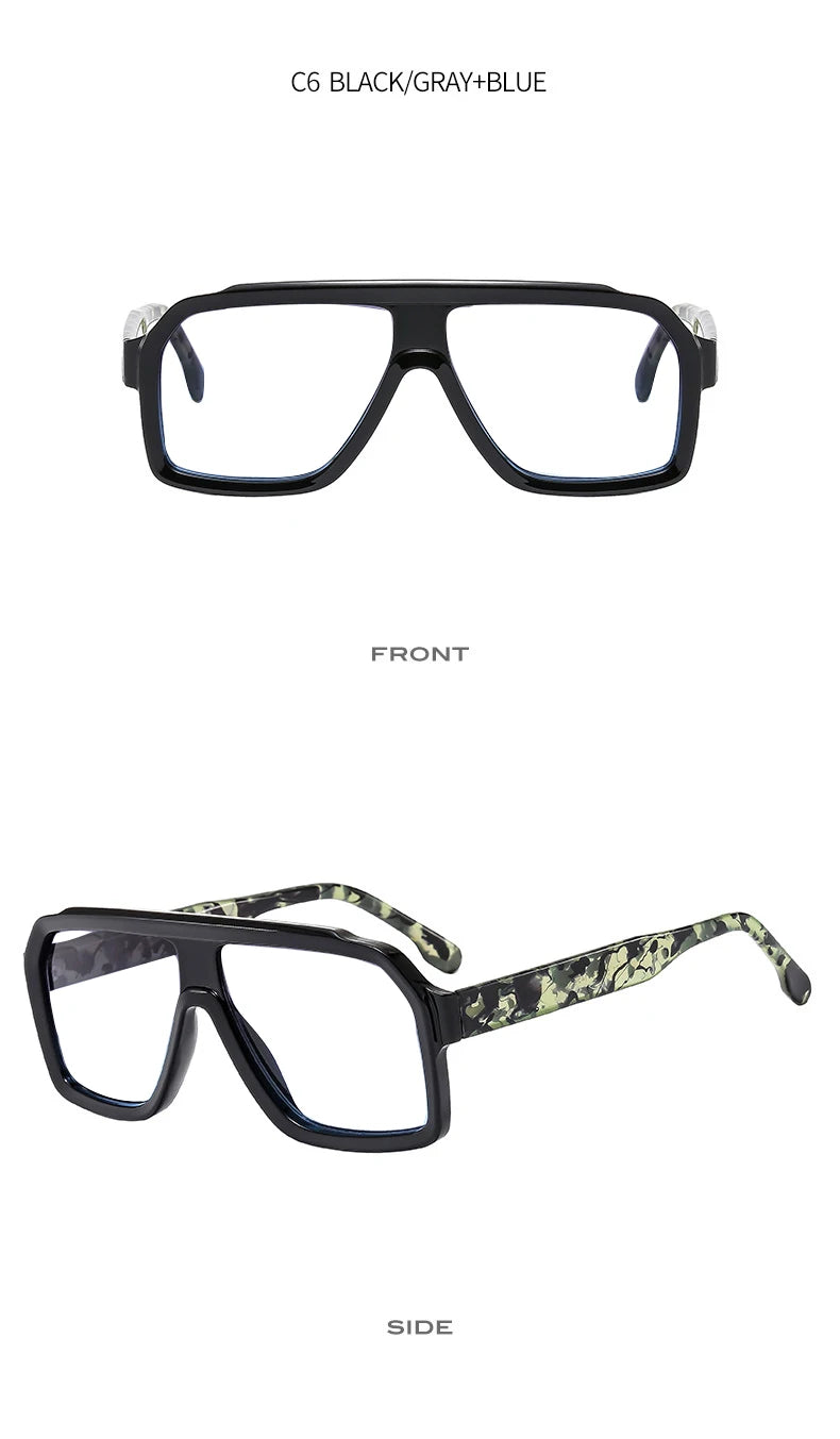 Retro Men Pilot Reading Glasses Fashion Brand Big Frame Anti Blue Light Presbyopia Eyeglasses Women Square Prescription Glasses