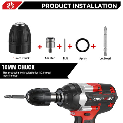 ONEVAN 1800N.M Brushless Electric Impact Wrench 1500W Cordless Handheld Screwdriver Drill Power Tool For Makita 18V Battery Pin