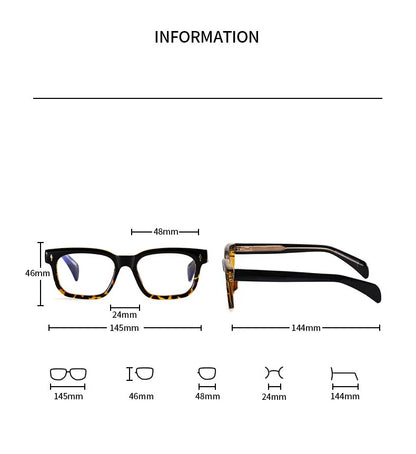 Brand Designer Fashion Square Reading Glasses Luxury Women Men Big Frame Magnifing Glasses Anti Blue Light Presbyopia Eyeglasses