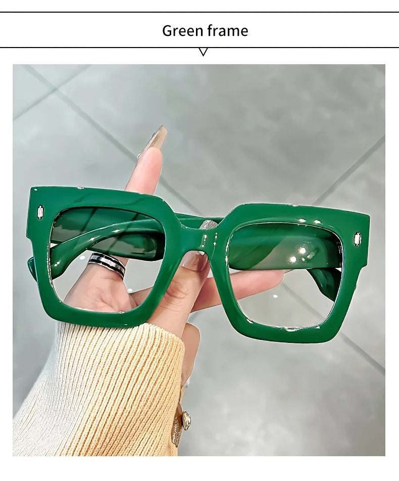New style New style Vintage Glasses Square Full Rim Spectacles Unisex, Anti-Reflective Coating, Fashionable Transparent Lenses