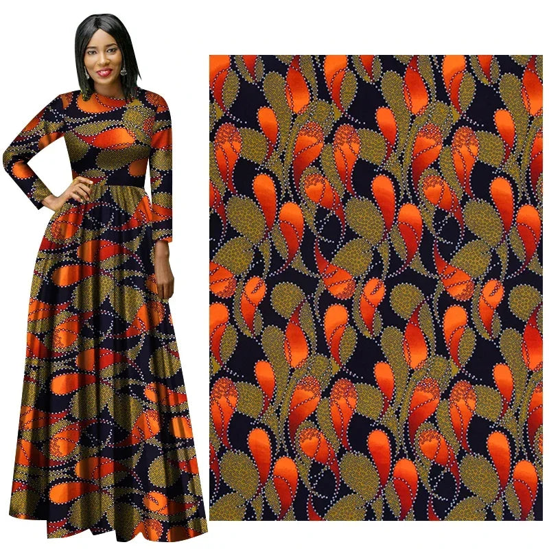 African Fabric Cloth By The Yard 3/6 Yards Ankara Print Wax Fabric for Party Dress Making and Sewing FP6625
