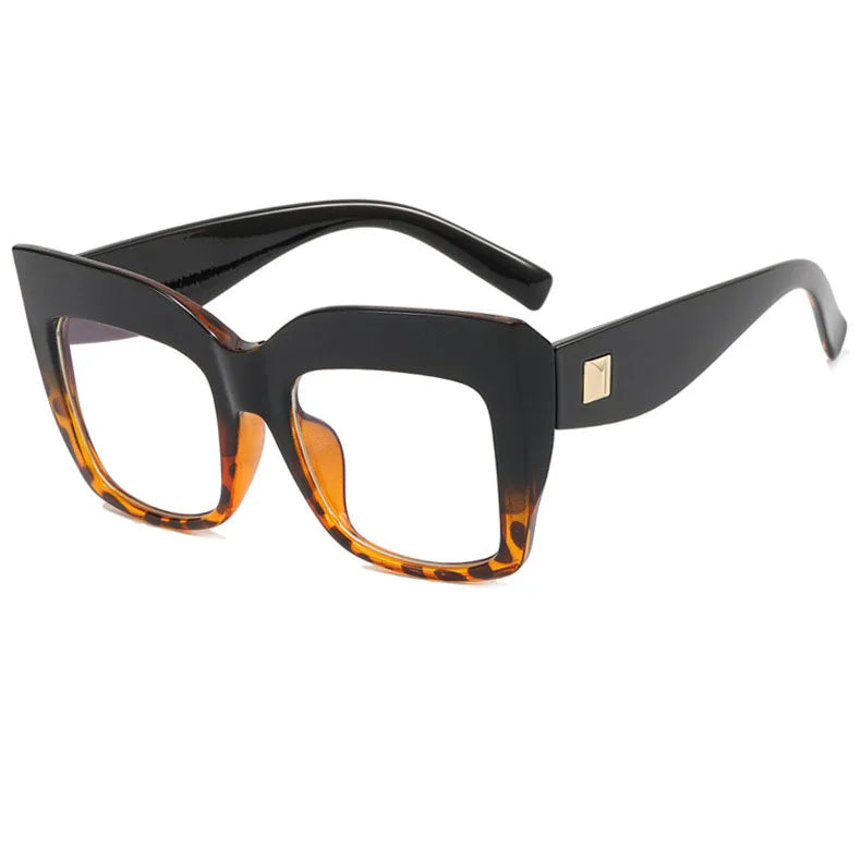 Square Anti Blue Light Reading Glasses Optical Lenses Prescription Glasses Frame Women Large Frame Cat Eye Presbyopic Glasses