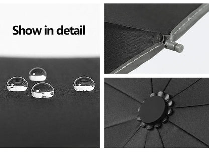 Fully Automatic Sun Protection Umbrella Folding Waterproof Umbrella with LED Flashlight UV Sunshade Rainproof Wind Resistance