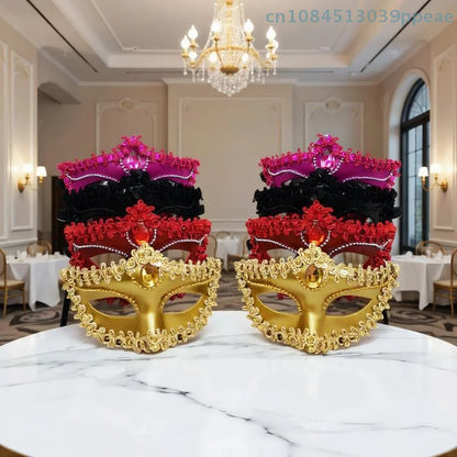 1 Pc Venetian Masquerade Mask Women Eye Mask Cosplay Prom Props Nightclub Face Mask Party Needs Accessory