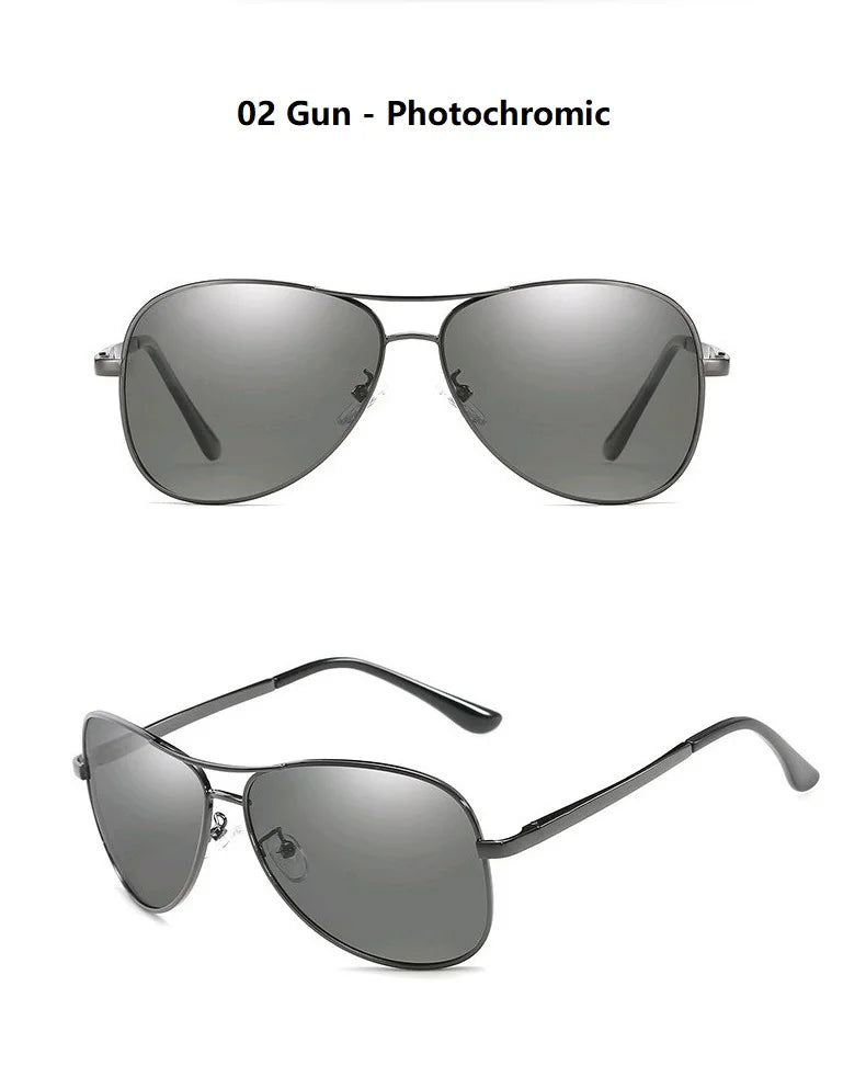Luxury Photochromic Pilot Polarized Sunglasses Men Women Driving Chameleon Sun Glasses Change Color Day And Night Eyewear