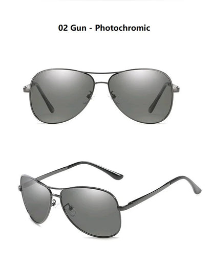 Luxury Photochromic Pilot Polarized Sunglasses Men Women Driving Chameleon Sun Glasses Change Color Day And Night Eyewear