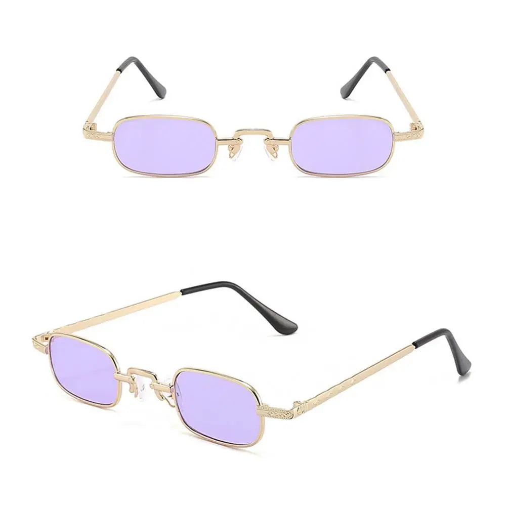 Retro Rectangle Sunglasses Women Brand Designer Small Metal Frame Square Punk Sun Glasses Men Fashion Vintage Oculos De Sol