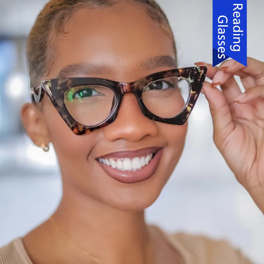 High Quality Brand Design Cat Eye Blue Light Blocking Computer Hyperopia Women Reading Glasses Diopter +0.5 1.5 2.0 2.5 3.5 6.0