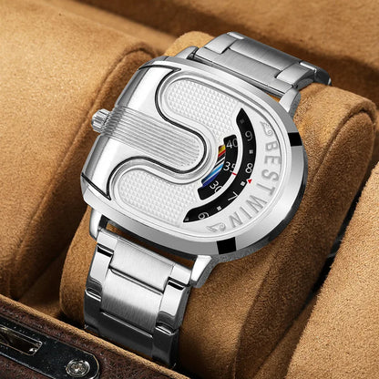 Gold Top Brand Luxury Men Watches Unique Design Stainless Steel Band Golden Dropship relogio masculino High Quality Male
