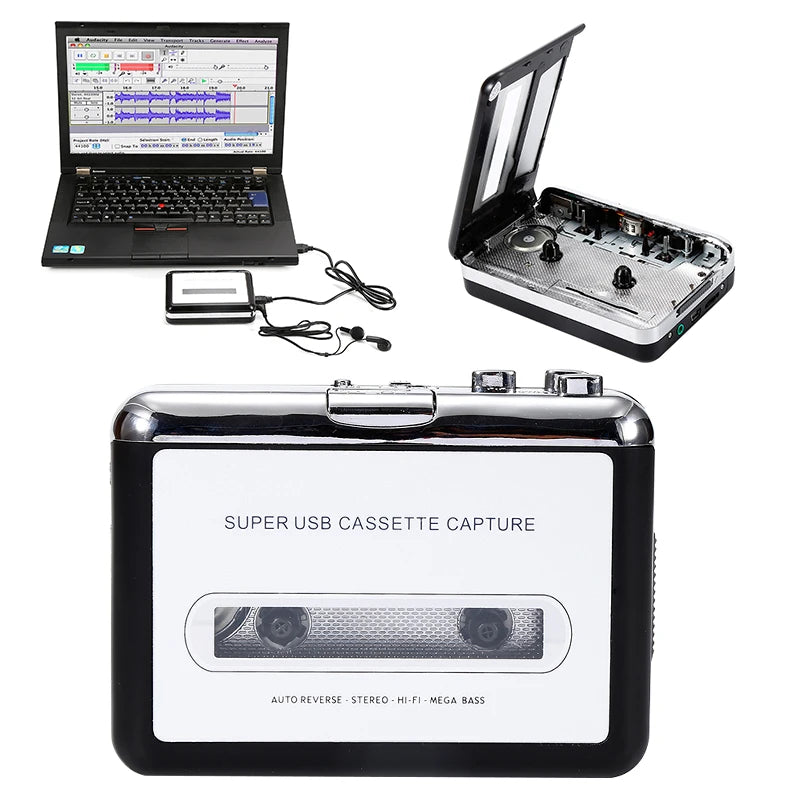 New Cassette Player USB Walkman Cassette Tape Music Audio To MP3 Converter Player Save MP3 File To USB Flash/USB Drive