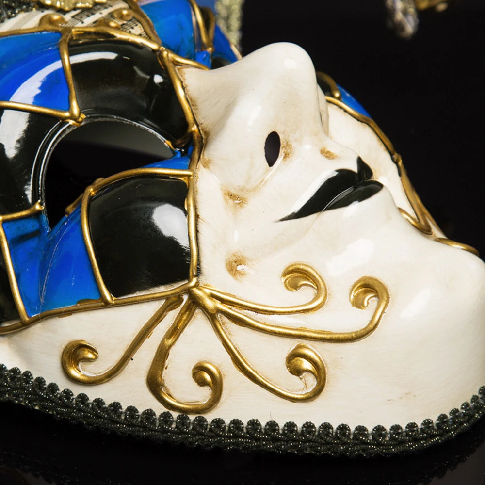 Classic Clown Venetian Mask for for Costume Party Masquerade Carnival Dionysia Halloween Retro Vintage Style Event Supplies