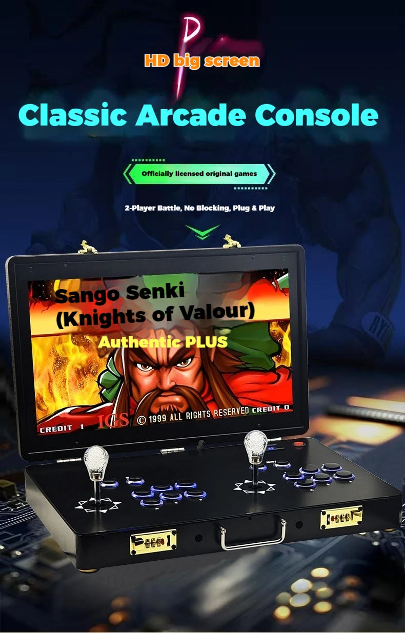 2026 New 14-inch Large Screen Home Game Console for Two-Player Fighting Built-in Games No Lag Street Fighter Arcade Game Console