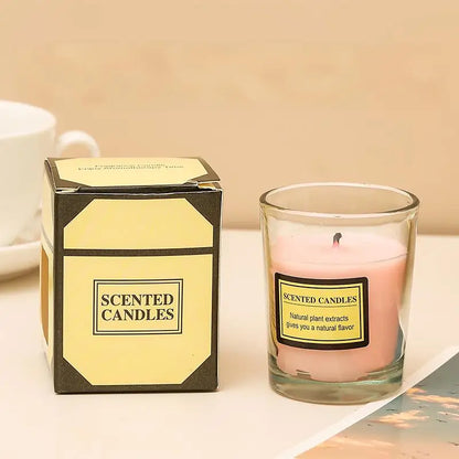 1PC Romantic Smokeless Soy Wax Candle - Glass Aromatherapy Gift Box Home Wedding Decor Companion Souvenir