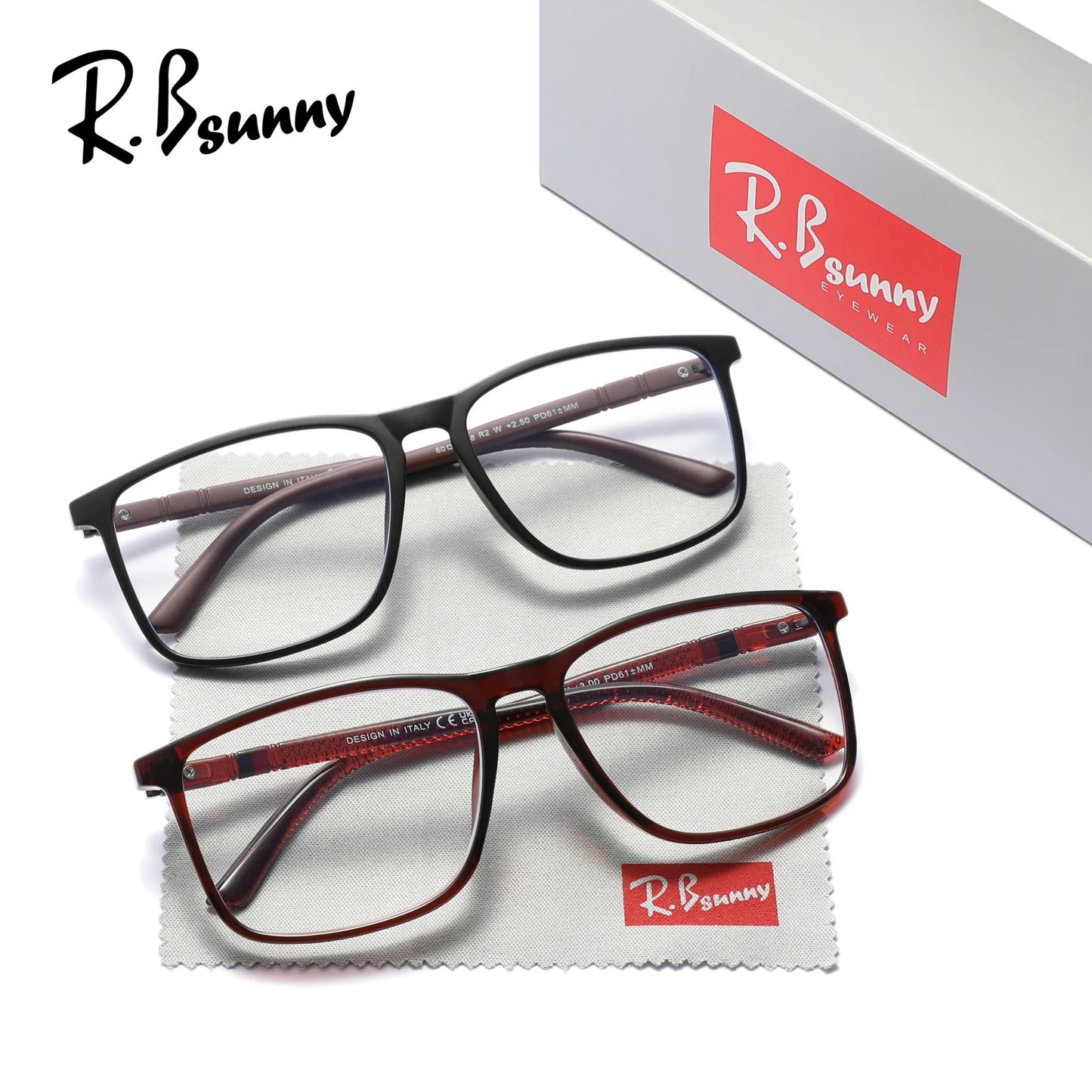 2PCS Rectangle Reading Glasses Man Women Anti Blue Light Presbyopia Eyeglasses Reader +1.0+1.5+2.0+2.5+3.0+3.5