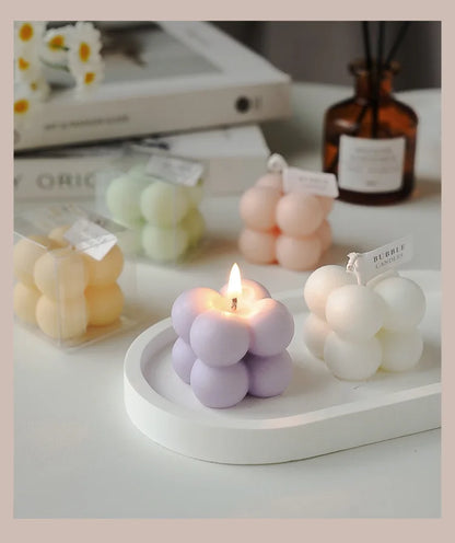 Little Bubble Cube Candle Handmade Scented Candle Aromatherapy Soy Wax Candle Wedding Birthday Candles Party Home Decoration