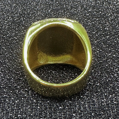 High end custom men's 18K gold ring, domineering eagle totem, luxurious diamond inlay, suitable for hip-hop rap and street gangs