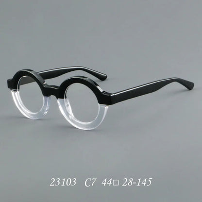 Vintage Round Glasses Frame Luxury New Fashion Trend Solid Thick Acetate Frame High-end Fake Glasses Women Men Original Quality