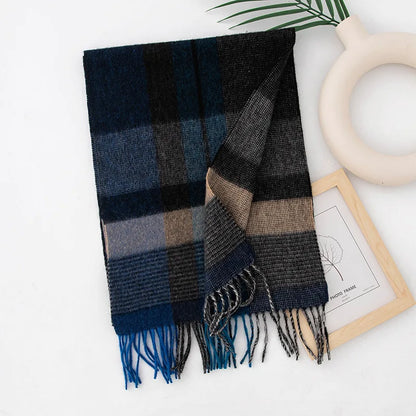 High Quality 100% Wool Scarf Men Female Fashion Classic Soft Cashmere Muffler Women Warm Thermal Shawl Outside Autumn Winter