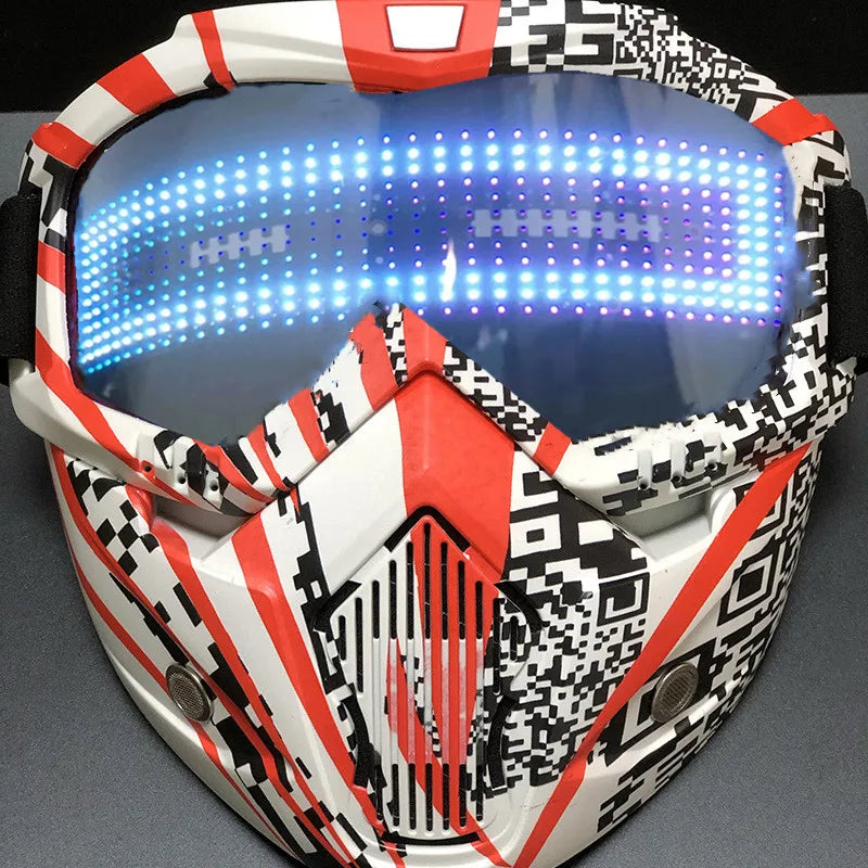 Bluetooth RGB Light Up Party Carnival Led Ski Goggles DIY LED Glasses Display Board Mask Screen Matrix Gift Toys