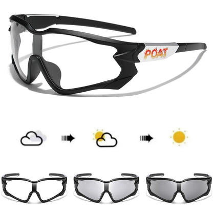 POAT Brand Photochromic Eyewear for Men Women MTB Bike Bicycle Cycling Fishing Running Glasses New Style Sunglasses Sports