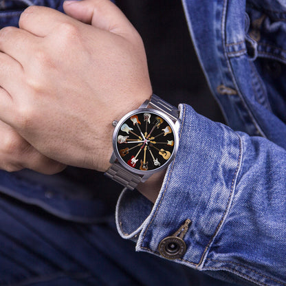 Logo Men's Watch Wife Musical Instrument Universal Watches Husband Family Pattern Guitar Clock Wristwatch DIY Dial