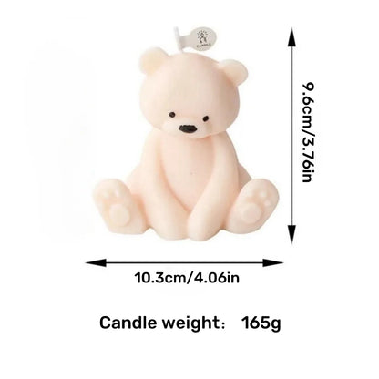 3D Sitting Brown Bear Scented Candle Handmade Cute Soy Wax Animal Aroma Candle Home Decor Unique Birthday Gift Party Ornaments