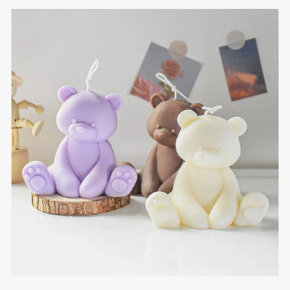 3D Sitting Brown Bear Scented Candle Handmade Cute Soy Wax Animal Aroma Candle Home Decor Unique Birthday Gift Party Ornaments