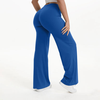 NCLAGEN SoftMotion Straight Leg Bottoms Women's Mid-Waist Yoga Pants GYM Leggings Naked Feel Pilates Running Sports Trousers
