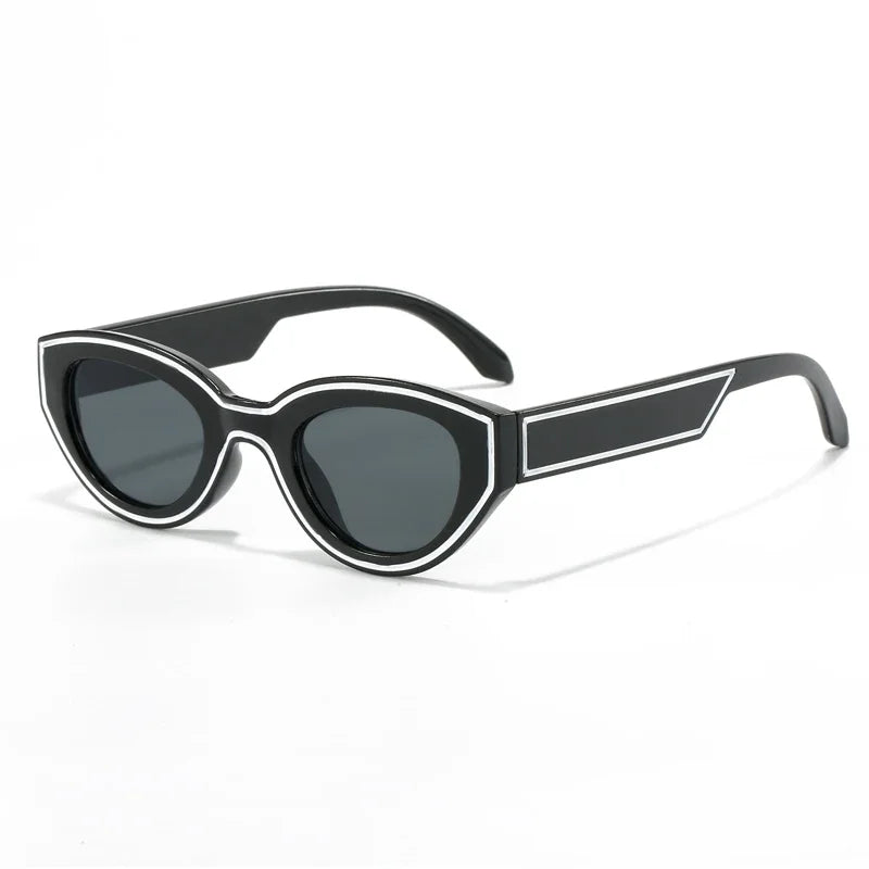 QVQV Luxury Brands Cat Eye Sunglasses Woman 2026 New Vintage Polygon Sun Glasses Man Travel Beach Eyewear Trendy Shades Female
